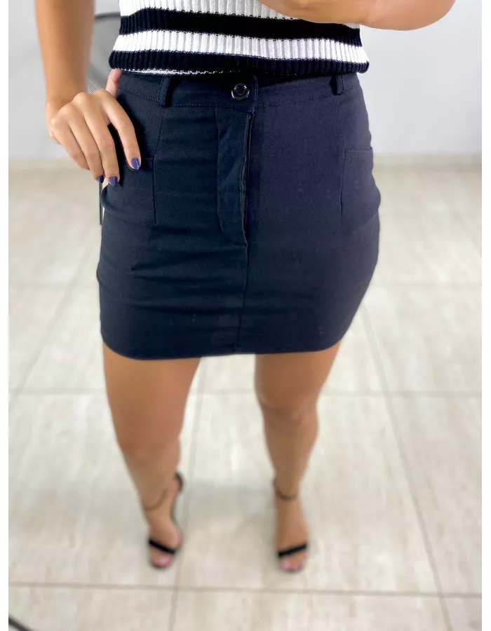 SHORT SAIA ELASTANO PRETO - MOOD STORE