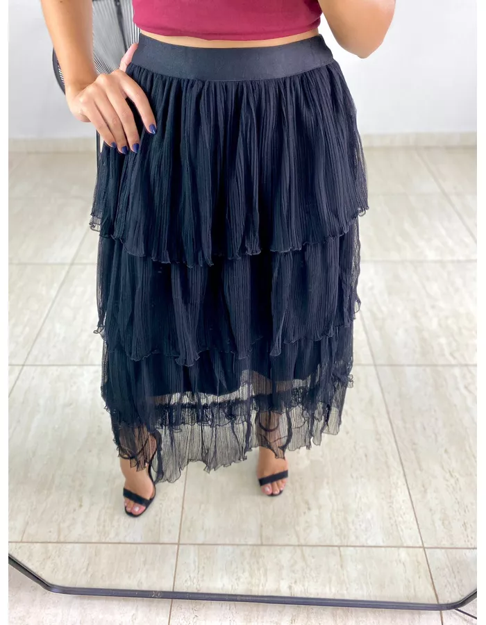 SAIA MIDI TULE PLISSADO P... - MOOD STORE