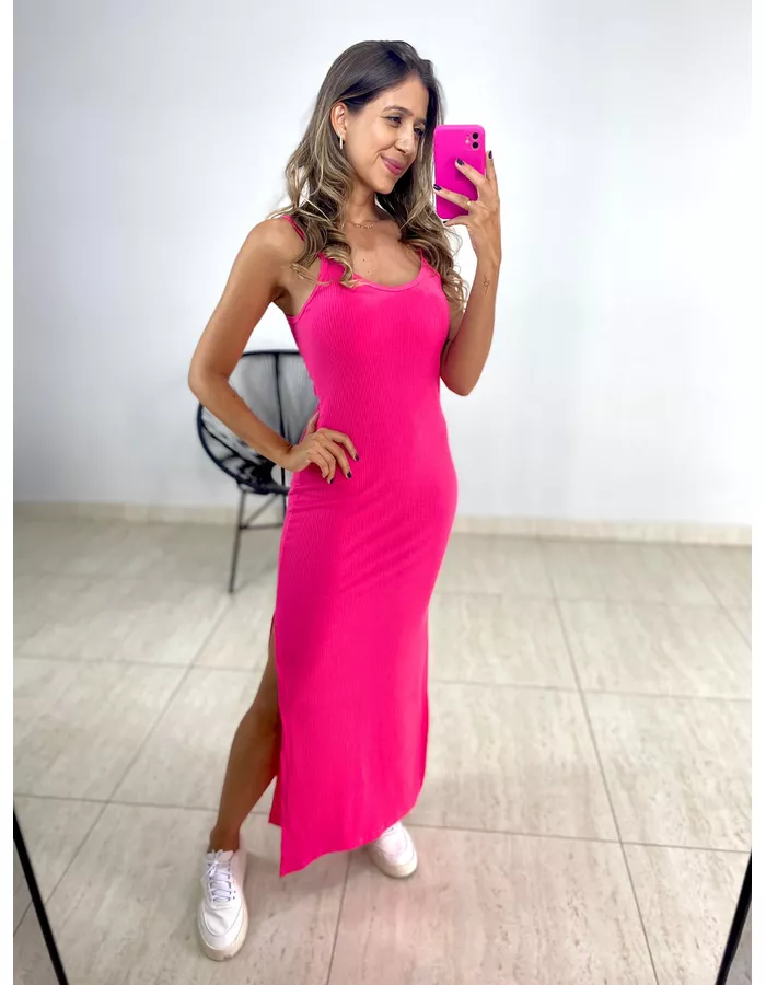 VESTIDO LONGO CANELADO AL... - MOOD STORE