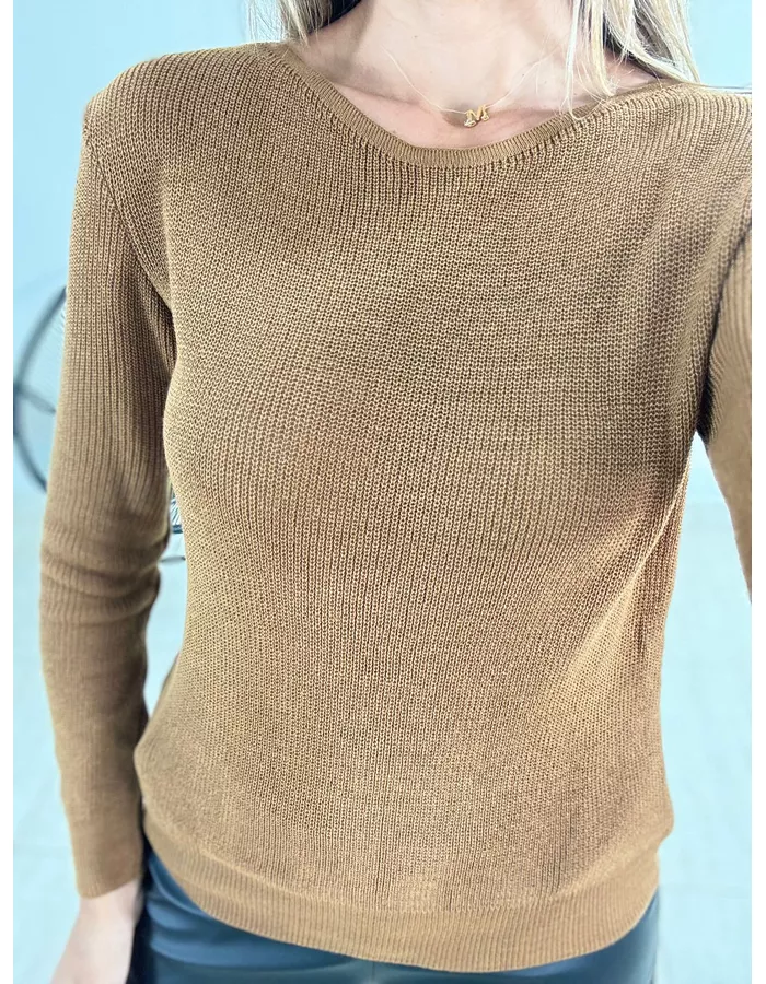 TRICOT BÁSICO MARROM - MOOD STORE