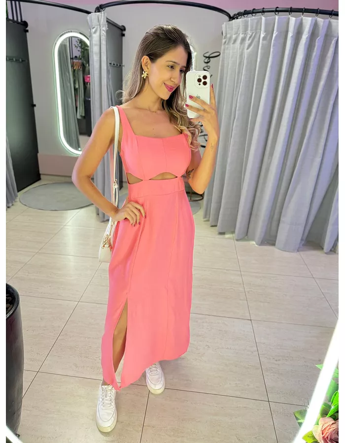 VESTIDO MIDI PAOLA ROSA - MOOD STORE