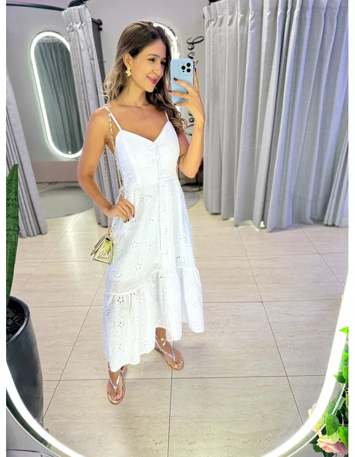 VESTIDO MIDI DUDA BRANCO - MOOD STORE