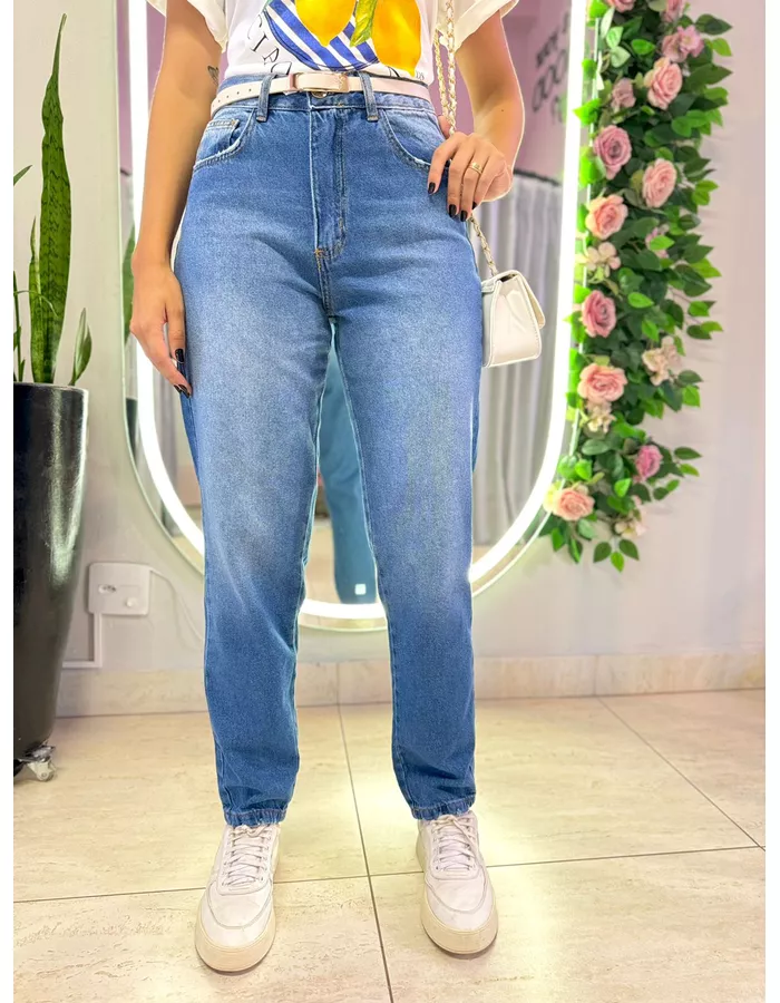 CALÇA MOM BARRA JEANS - MOOD STORE