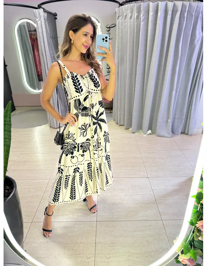 VESTIDO MIDI AJUSTE BUSTO... - MOOD STORE