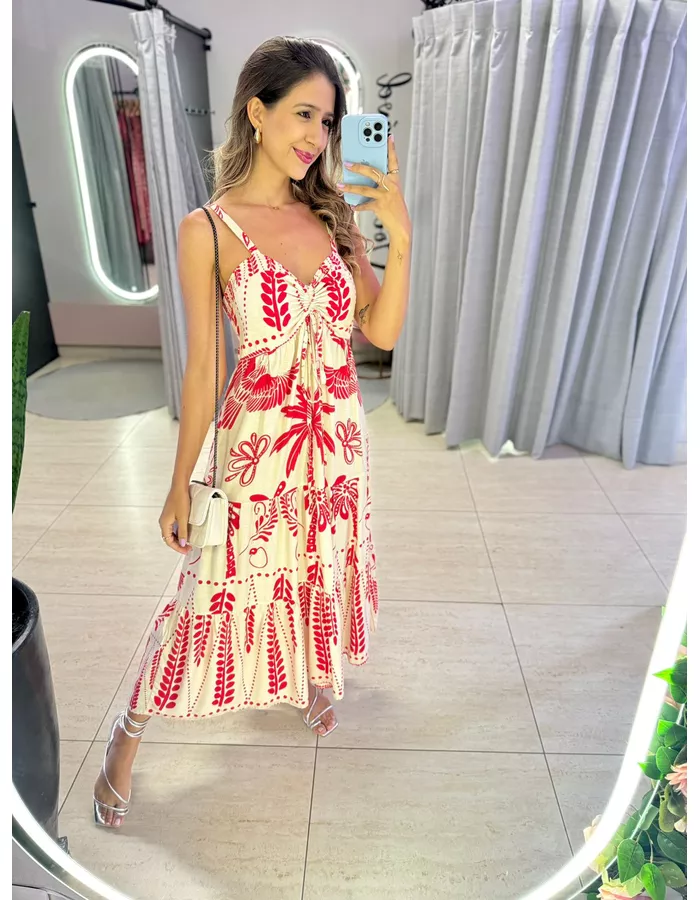 VESTIDO MIDI AJUSTE BUSTO... - MOOD STORE