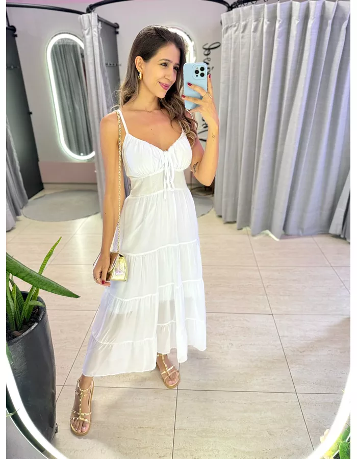 VESTIDO MIDI MIRELA OFF - MOOD STORE