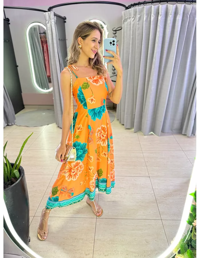 VESTIDO MARILIA LARANJA - MOOD STORE