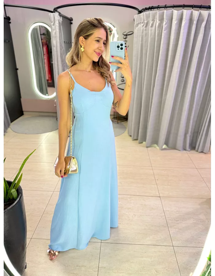 VESTIDO ZARA AZUL CLARO - MOOD STORE