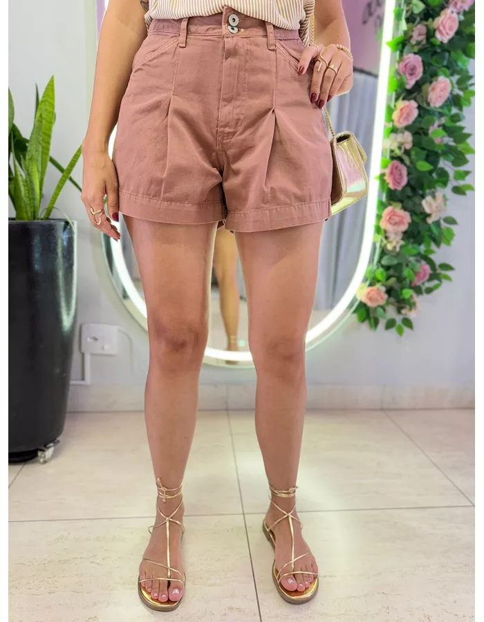 SHORT MARROM 2 BOTÕES MAR... - MOOD STORE