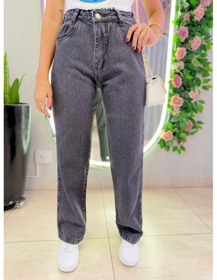 CALÇA WIDE ESTONADA PRETO - MOOD STORE