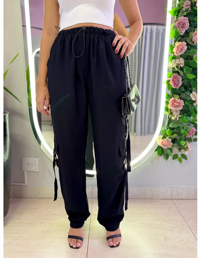 CALÇA CARGO ELASTICO PRET... - MOOD STORE