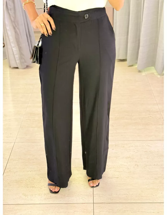 CALÇA BOTÃO LATERAL PRETO... - MOOD STORE