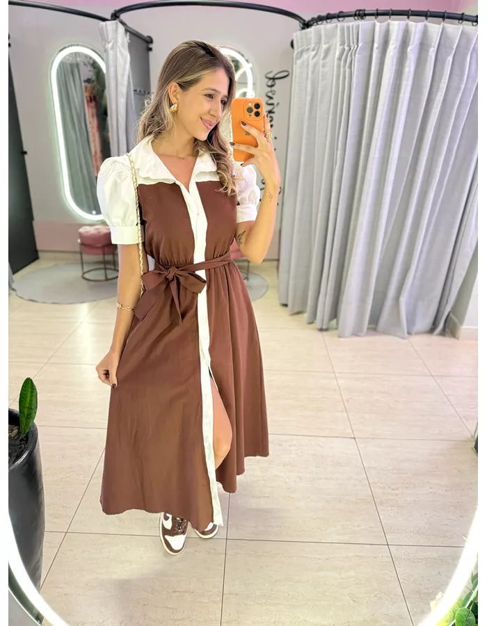 VESTIDO MIDI AMÉLIA MARRO... - MOOD STORE