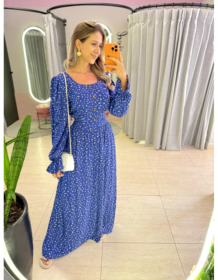 VESTIDO VIVIANE AZUL - MOOD STORE