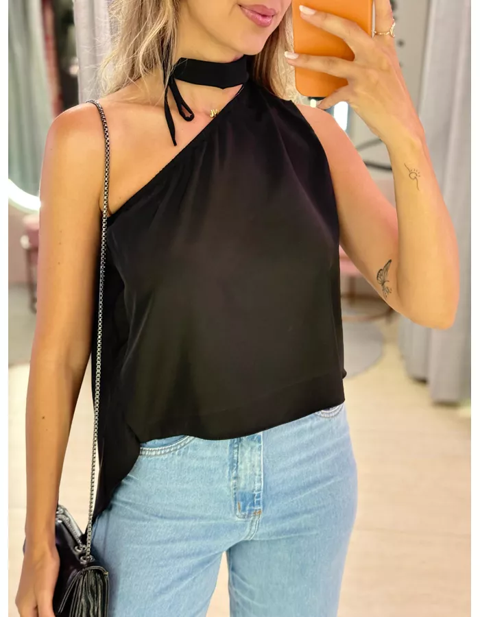 BLUSA ASSIMÉTRICA ISA PRE... - MOOD STORE