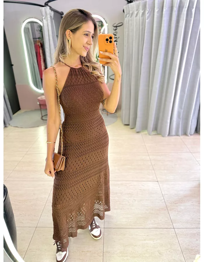 VESTIDO MELISSA MARROM - MOOD STORE