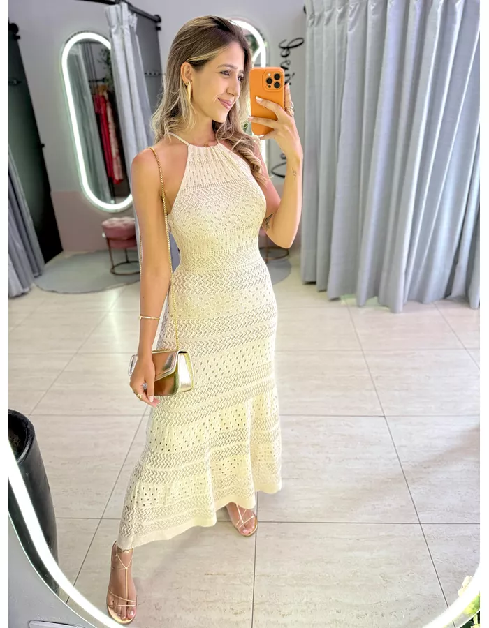 VESTIDO MELISSA AREIA - MOOD STORE