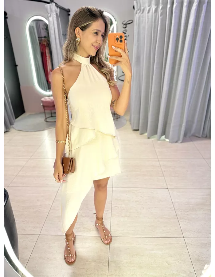 VESTIDO CAROLINE AREIA - MOOD STORE