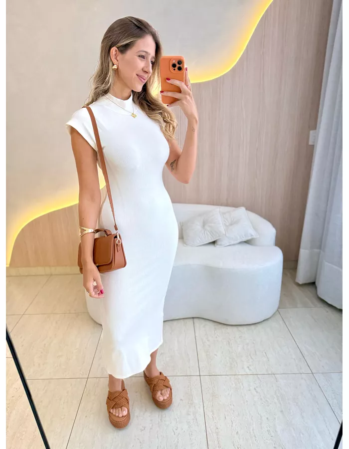 VESTIDO CANELADO LIDIANE ... - MOOD STORE
