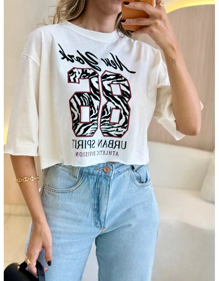 BLUSA CROPPED NEW YORK OF - MOOD STORE