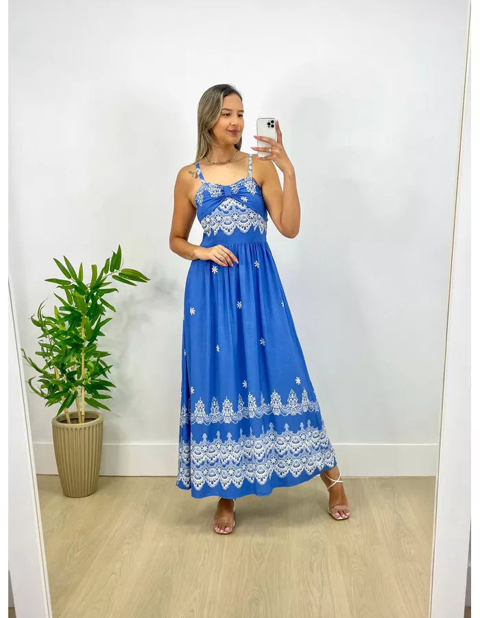 Vestido Laura Azul - Stefânia Dinardi Store