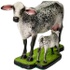 Escultura Miniatura de Vaca e Bezerro Girolando