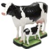 Escultura Miniatura de Vaca e Bezerro Holandesa