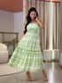 Vestido Mari Verde E Branco