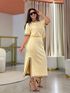 Conjunto Julia Tricot Amarelo e Marrom