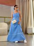 Vestido Maite Azul E Branco