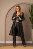 Trench Coat Botão Preto Feminino