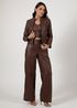 Jaqueta De Couro Feminina Chocolate Camille 
