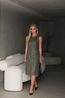 Vestido de Couro Feminino Verde Oliva Vitória