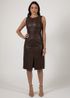 Vestido de Couro Feminino Marrom Vitória 