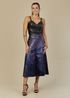 Saia De Couro Pelica Patchwork Feminina Metal Marinho