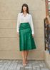 Saia De Couro Pelica Patchwork Feminina Verde Esmeralda