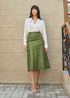 Saia De Couro Pelica Patchwork Feminina Verde Esmeralda
