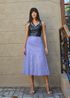 Saia De Couro Pelica Patchwork Feminina Lavanda
