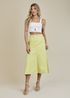 Saia De Couro Pelica Patchwork Feminina Amarelo