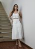 Saia De Couro Pelica Patchwork Feminina Branca