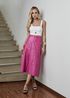 Saia De Couro Pelica Patchwork Feminina Pink