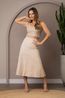 Saia De Couro Pelica Patchwork Feminina Off-white