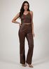 Calça de Couro Feminina Chocolate Samanta