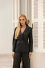 Blazer de Couro Feminino Preto 