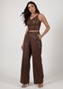 Cropped de Couro Feminino Chocolate Dayane 