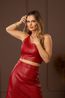 Cropped de Couro Feminino Vermelho Carmim Dayane 