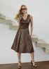 Vestido de Couro Feminino Marrom Valentina 