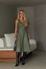 Vestido de Couro Feminino Verde Oliva Valentina