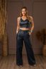 Calça de Couro Feminina Vintage Marinho Rebecca 