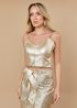 Cropped Couro Pelica Feminino Champanhe Júlia 